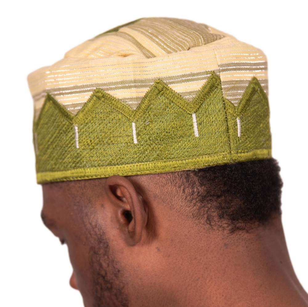 AFRICAN GREEN/WHITE CAP FOR MEN/YOUTHS